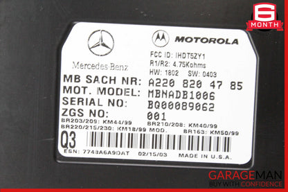 2000-2006 Mercedes SL500 R230 Voice Command Control Module 2208204785 OEM