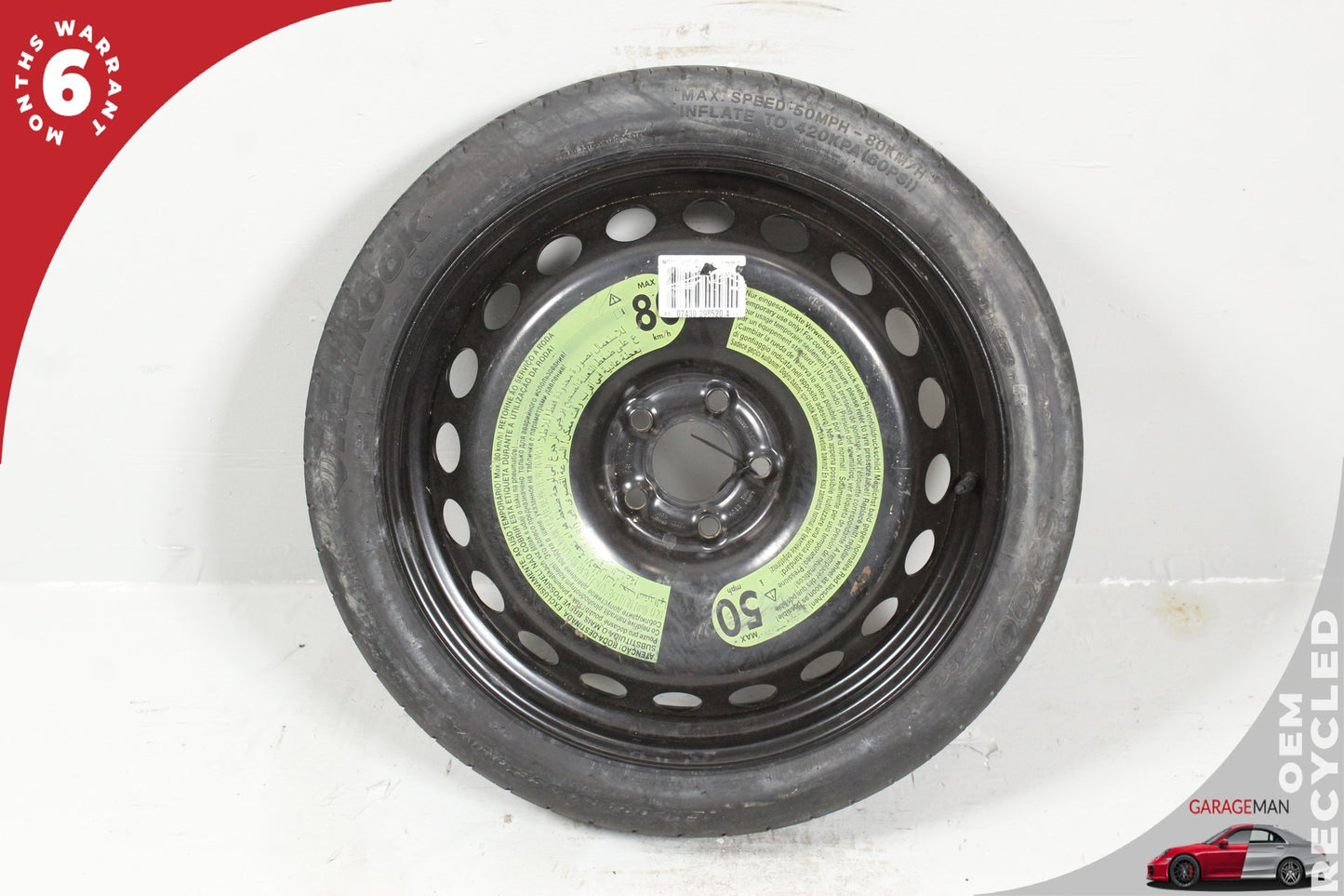 09-16 Audi A5 S5 Sedan T125/70 R19 Wheel Rim w/ Tire 4.00bx19H2 ET29 8K0601027
