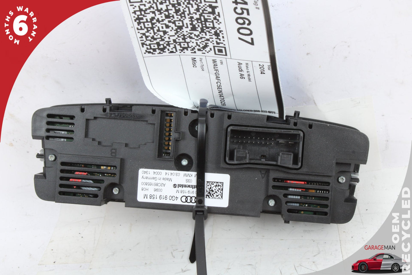 2012-2018 Audi A6 A7 Rear AC A/C Climate Control Switch Panel 4G0919158M OEM