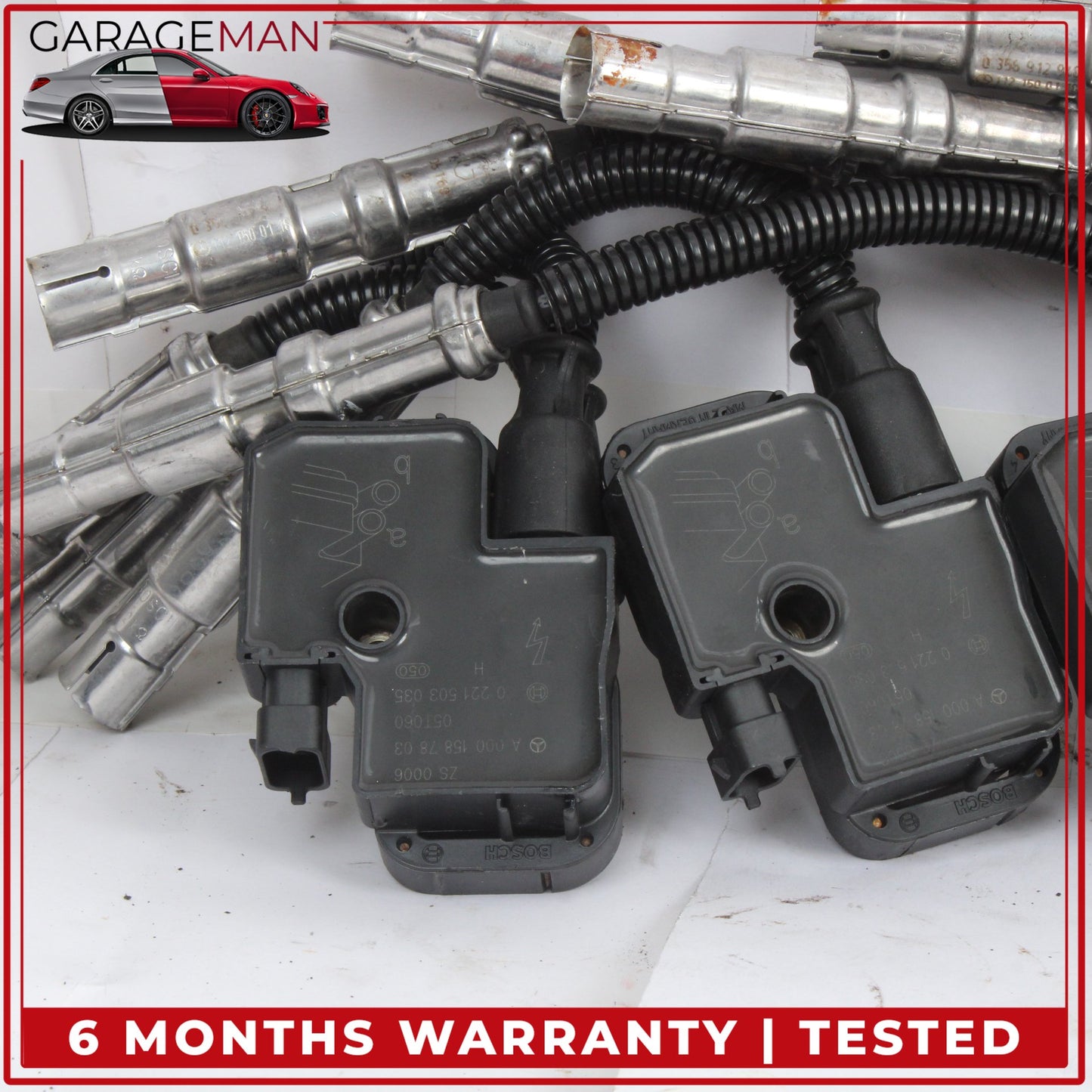 1998-2006 Mercedes W220 S430 Ignition Coil Coils Set of 8 Bosch 0001587803 OEM