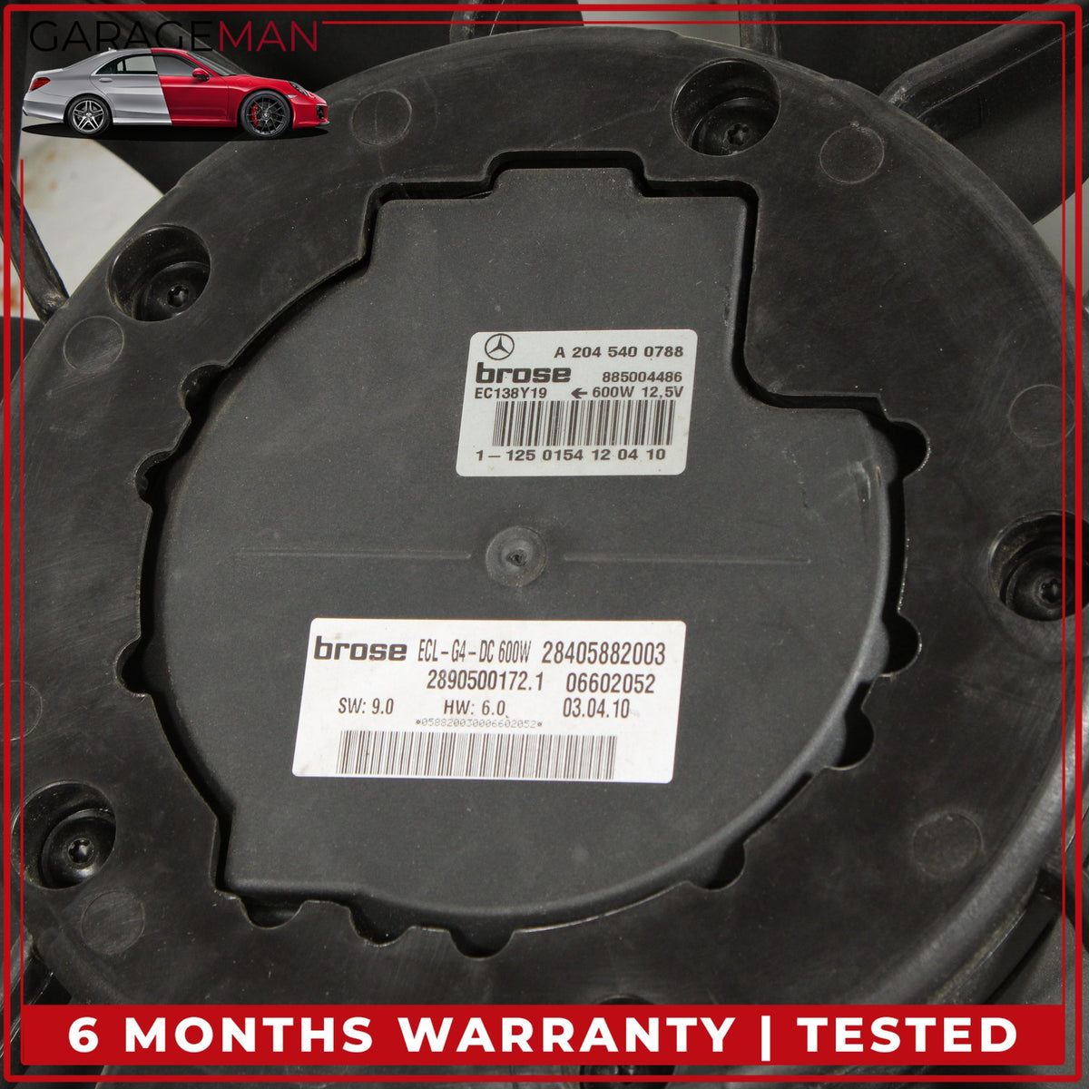 2008-2020 Mercedes X204 GLK350 Engine Radiator Cooling Fan Motor Assembly OEM