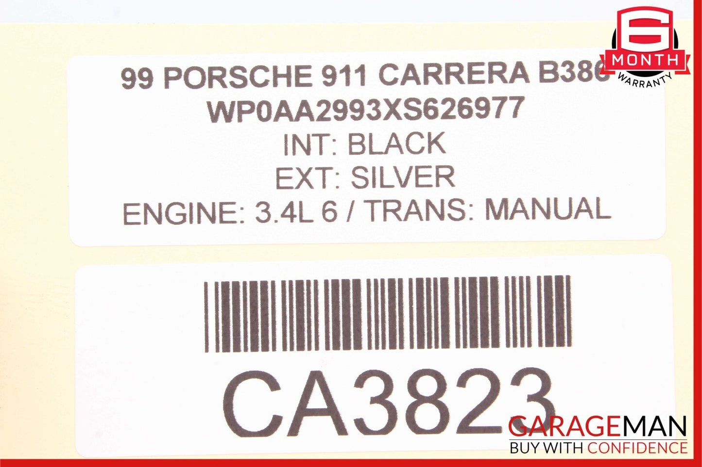 98-00 Porsche Boxster 986 Carrera 911 996 Steering Wheel Airbag Air Bag Black
