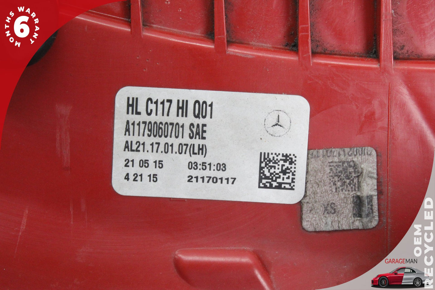 2014-2016 Mercedes W117 CLA45 AMG Rear Left Side Tail Light Lamp 1179060701 OEM