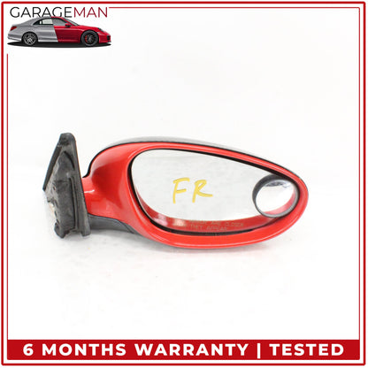 1999-2005 Porsche 911 Right Door Rear View Mirror Red w/ Carbon Fiber Cover OEM