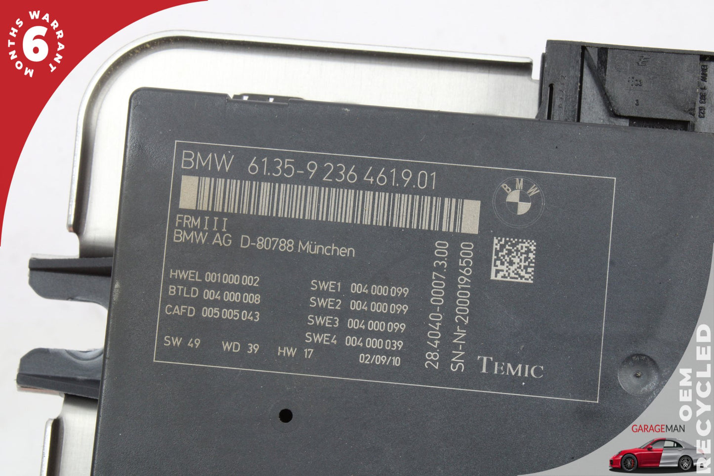 2011-2016 BMW 528i 550i F10 Footwell Light Control Module Unit Temic 9236461 OEM