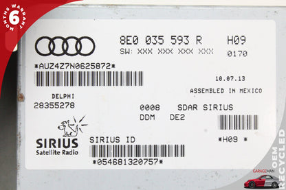 2013-2015 Audi TT 8J Sirius Satellite Radio Control Module Unit 8E0035593 OEM