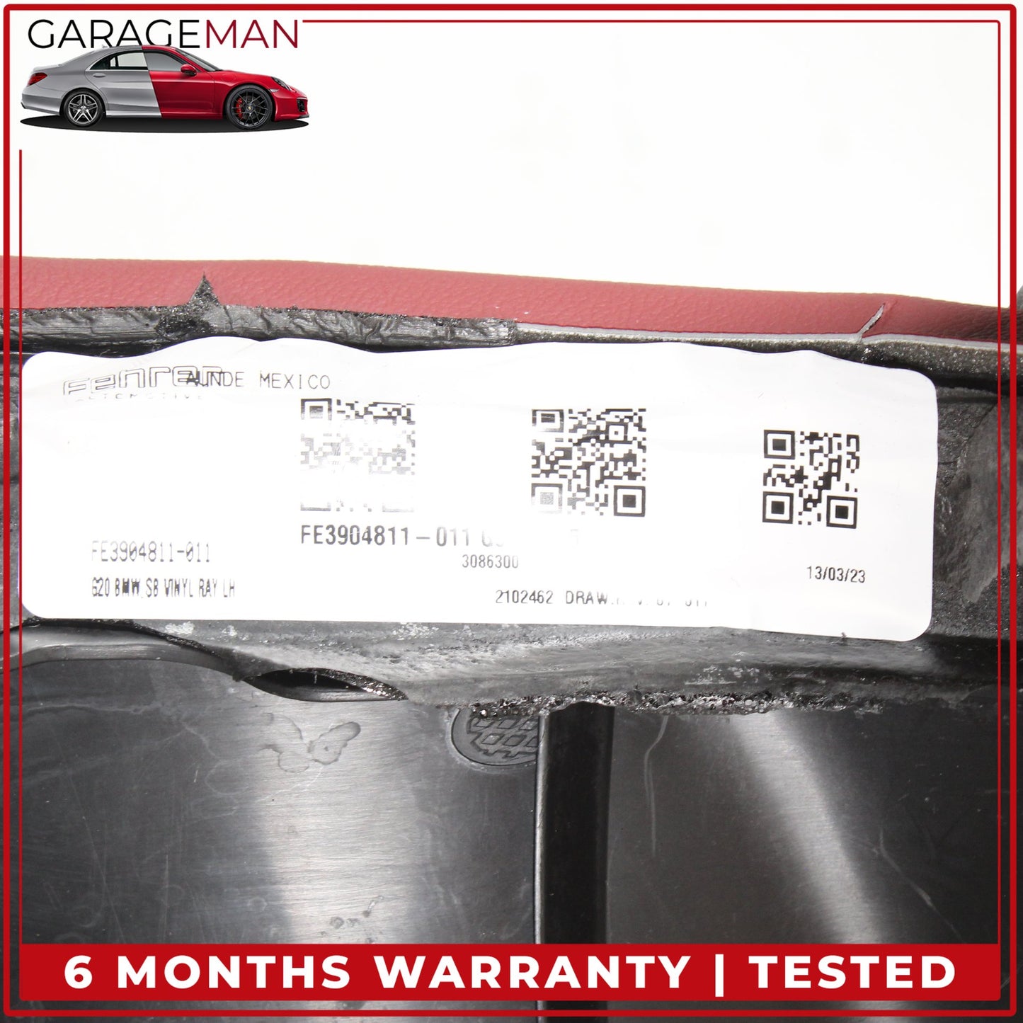 2019-2025 BMW 330i Rear Left Driver Side Seat Bolster Trim Cushion Red OEM