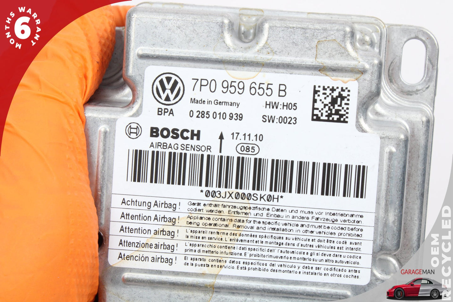 2011-2014 Porsche Cayenne 958 Air Bag Airbag Sensor Module 7P0959655B OEM