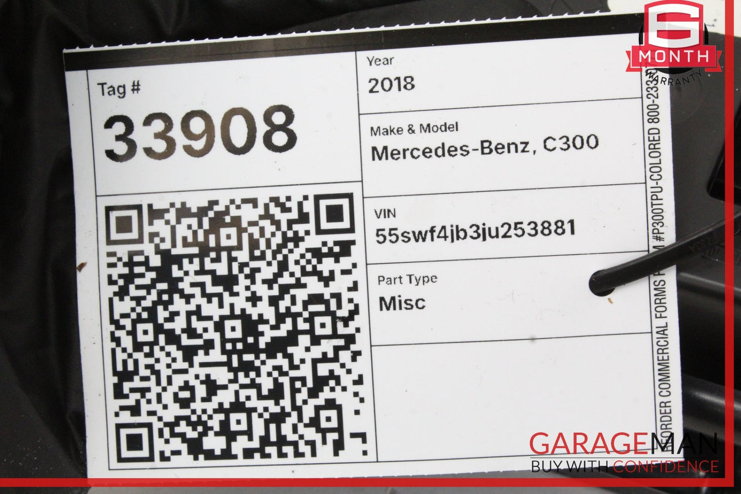 2015-2018 Mercedes-Benz C300 W205 Rear Center Console A/C Air Vent Trim 20581000