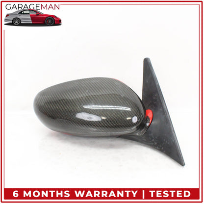 1999-2005 Porsche 911 Right Door Rear View Mirror Red w/ Carbon Fiber Cover OEM