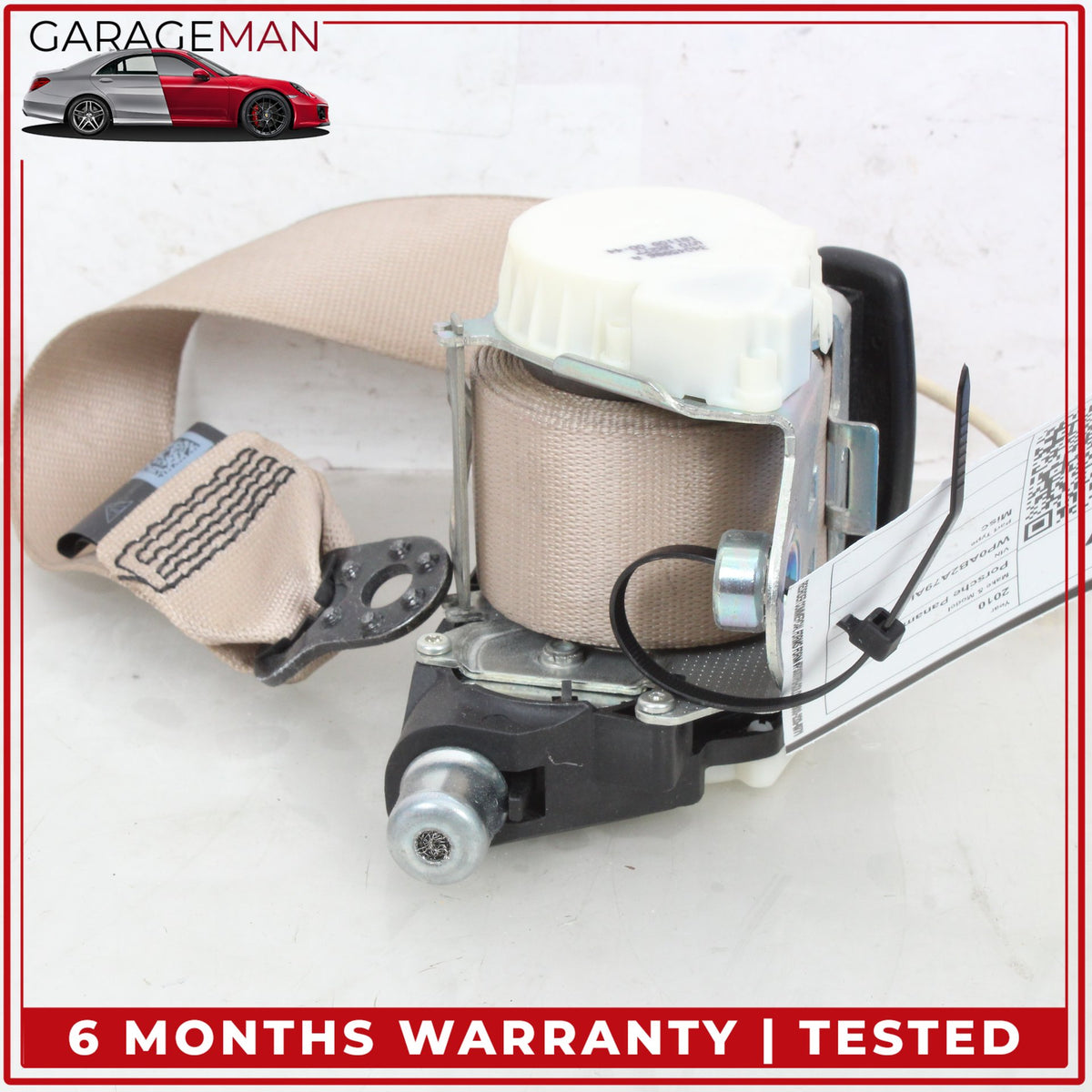 2010-2016 Porsche Panamera 970 Rear Left or Right Side Seat Belt Beige OEM