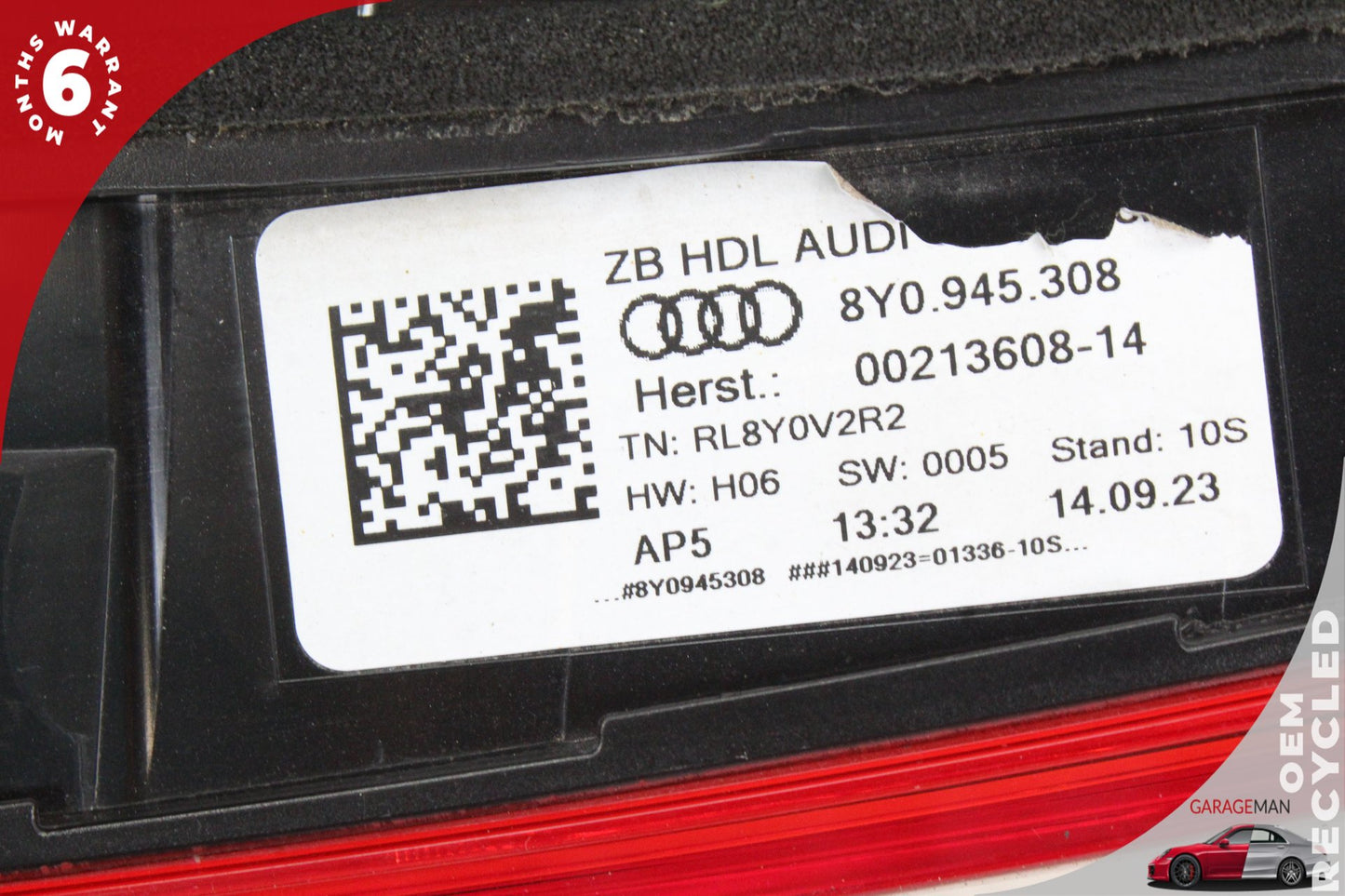 2022-2024 Audi A3 Sedan Rear Right Inner Tail Light 8Y0945308