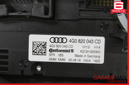 2012-2018 Audi A6 A7 Front A/C AC Climate Control Switch Panel 4G0820043AE OEM