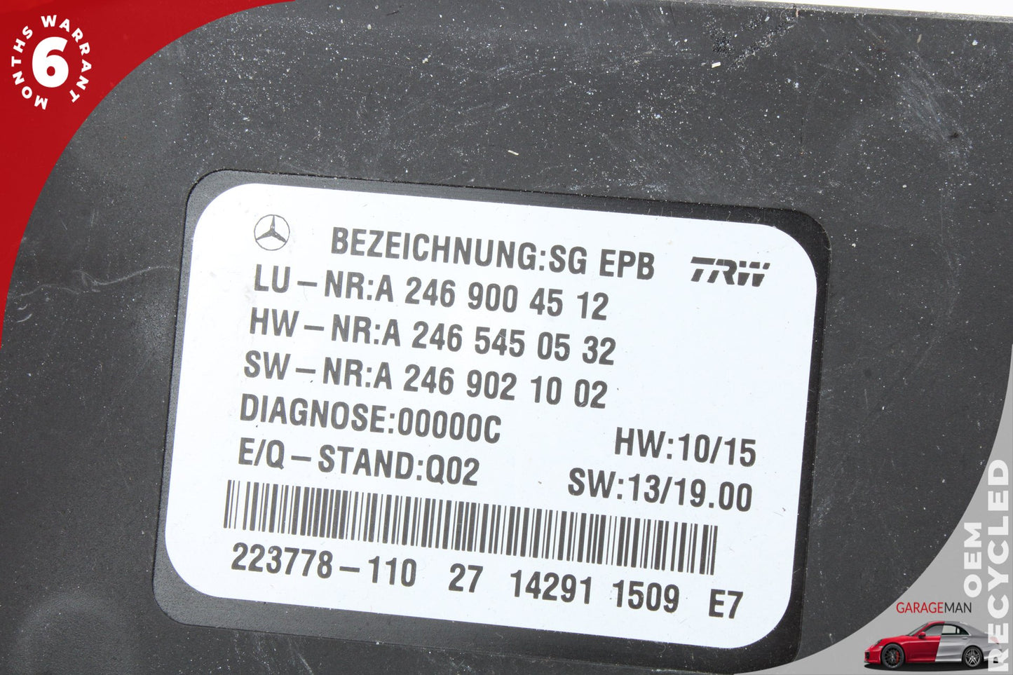 2012-2016 Mercedes X166 GL550 Hand Parking Brake Control Module 2469004512 OEM