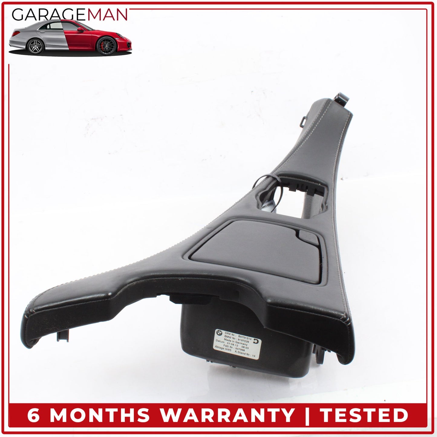 2012-2019 BMW 650i Center Console Trim Cover w/ Ashtray Black Nappa Leather OEM