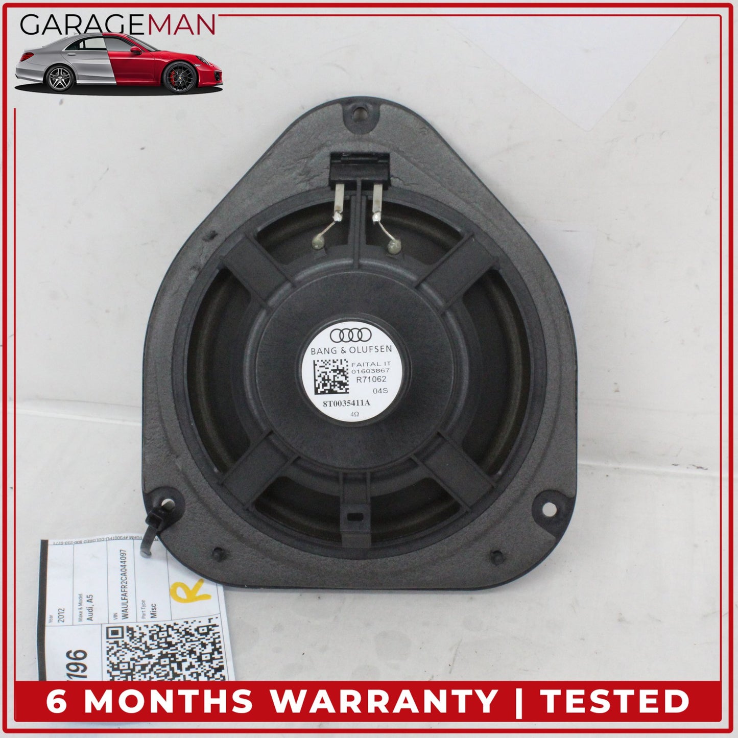 2009-2016 Audi A5 8T Sedan Rear Left and Right Side Door Speaker 8T0035411A OEM