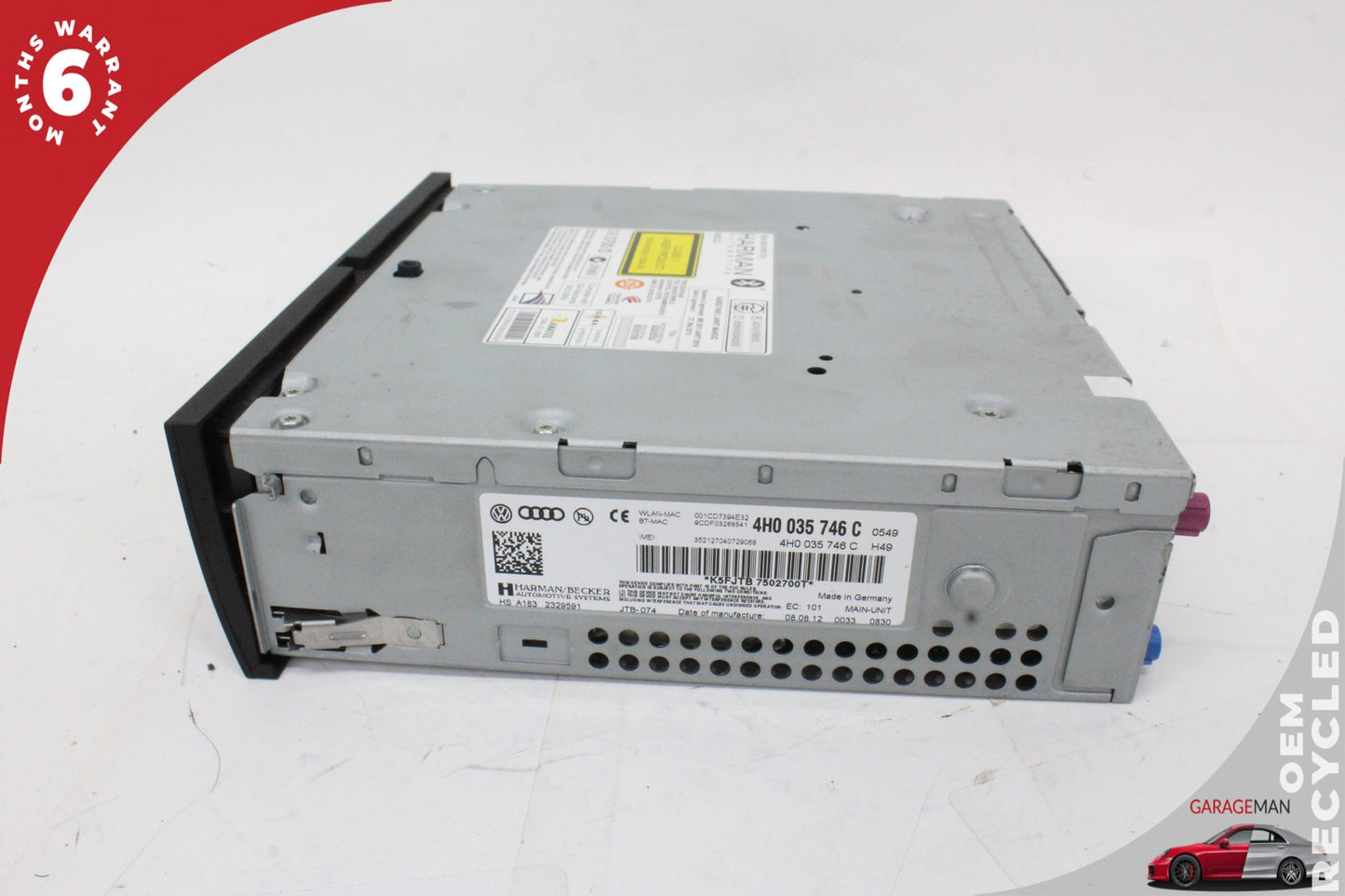 2011-2016 Audi A8 S8 Audio Radio Stereo MMI Multimedia CD Player 4H0035746C OEM