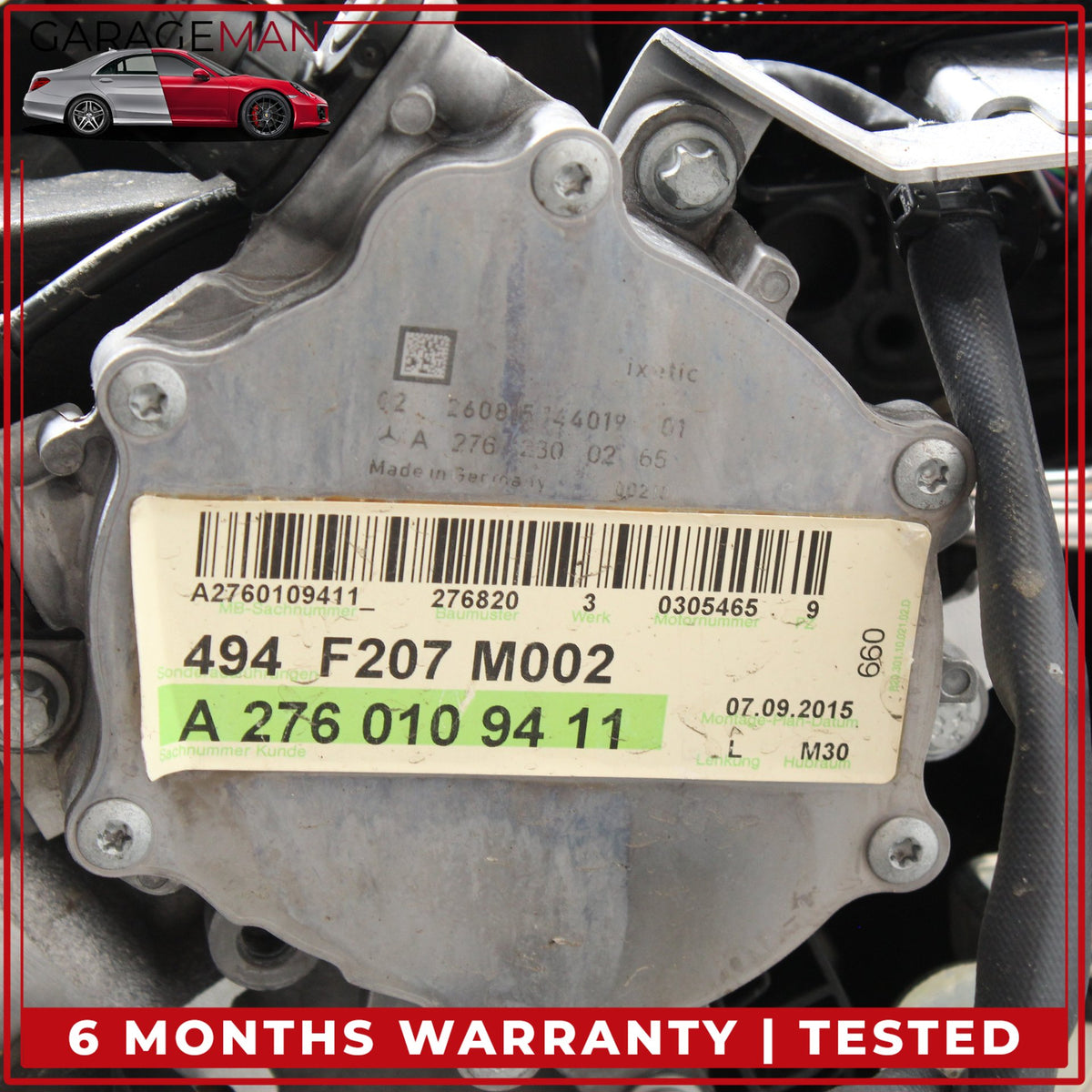 15-20 Mercedes-Benz E400 W212 - Engine Motor PN: 2760109411