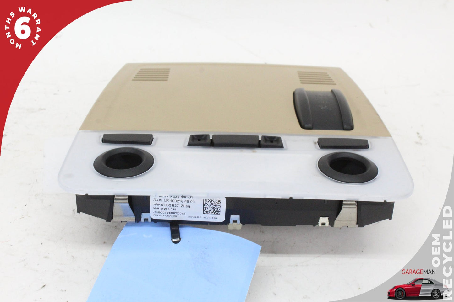 2012-2015 BMW X1 E84 SUV Front Upper Overhead Dome Light Lamp Beige 9225488 OEM