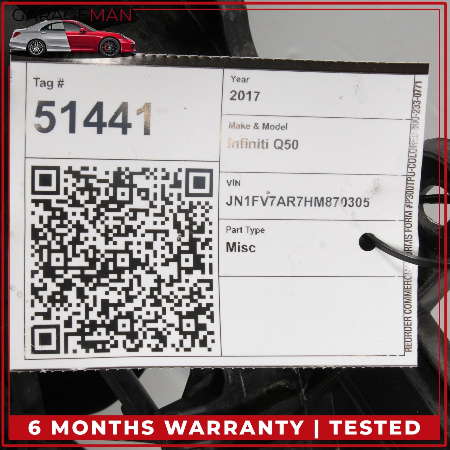 2016-2024 Infiniti Q50 Q60 Radiator Cooling Fan Motor Assembly 214814HK0B OEM