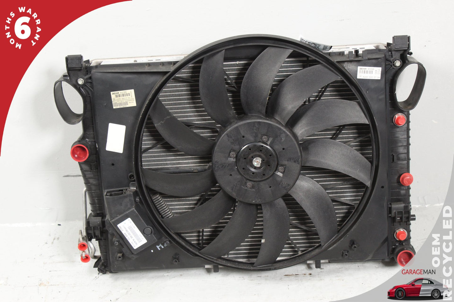 2002-2006 Mercedes W220 S500 Engine Motor Cooling Fan Shroud w/ Radiator OEM