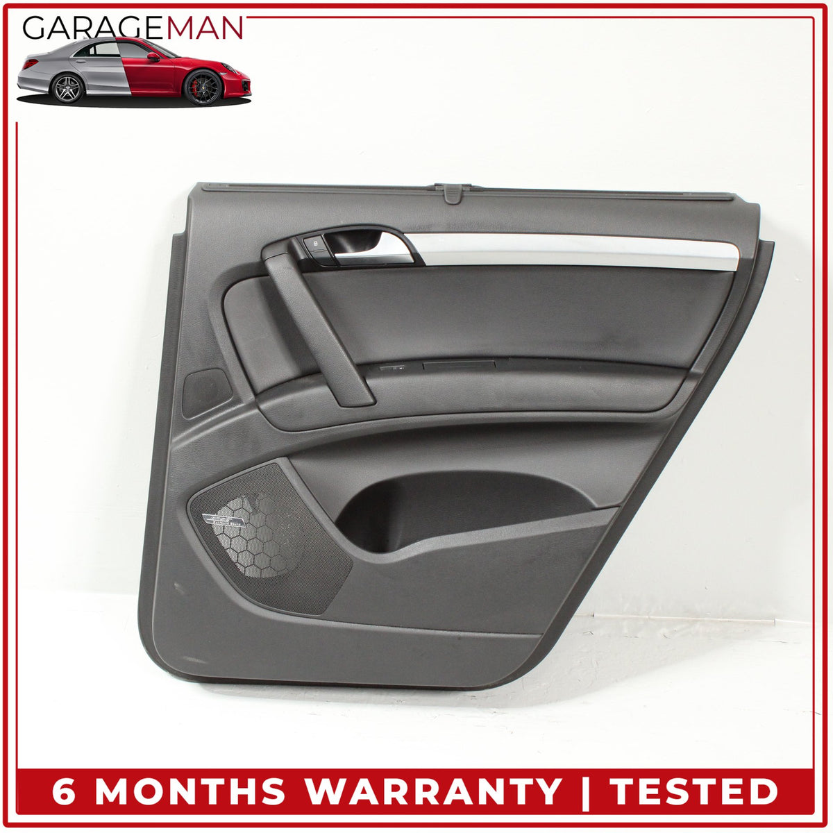 2007-2015 Audi Q7 Rear Right Side Interior Door Trim Panel w/ Sun Shade OEM