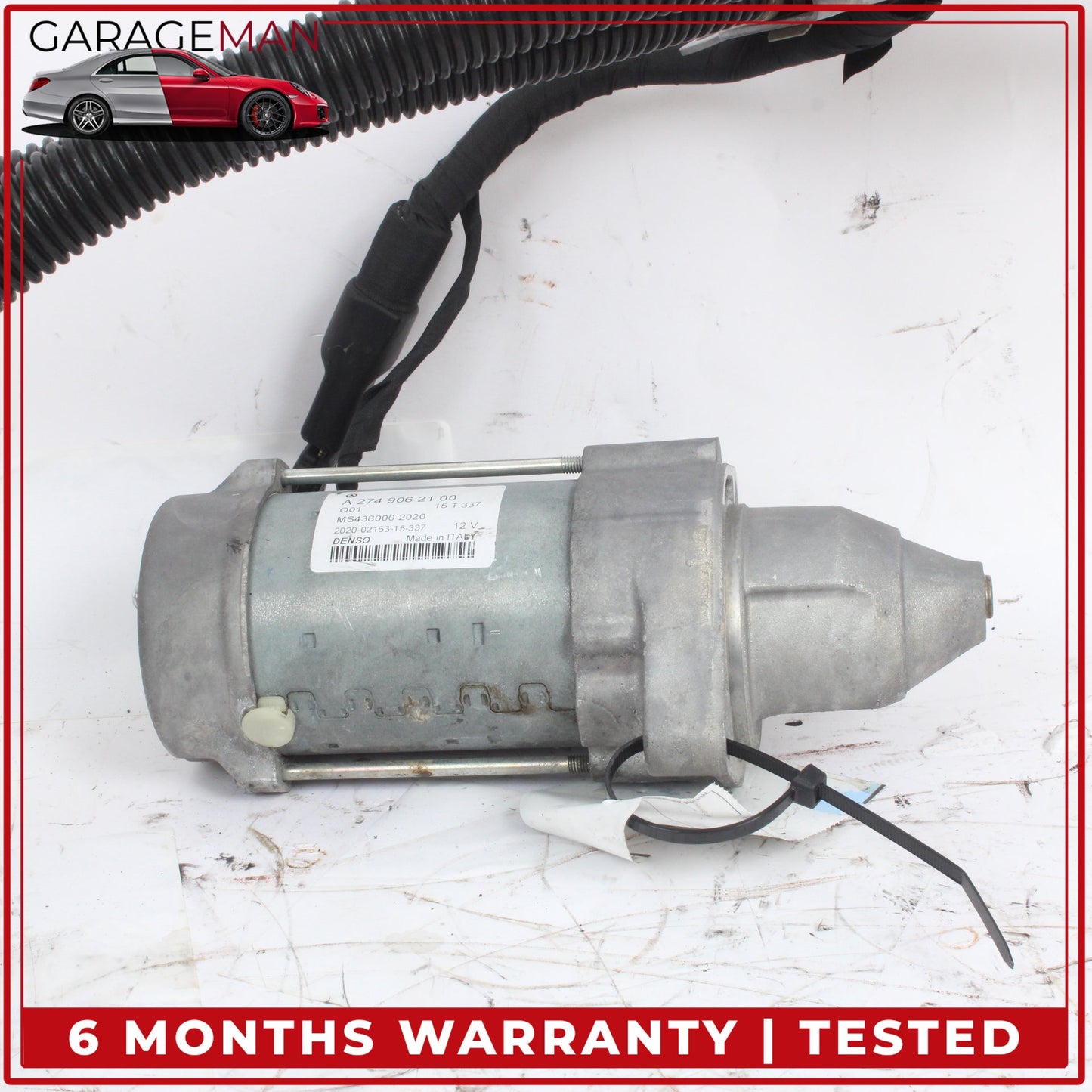 2015-2020 Mercedes W205 C300 Engine Starter Motor w/ Battery Cable Harness OEM