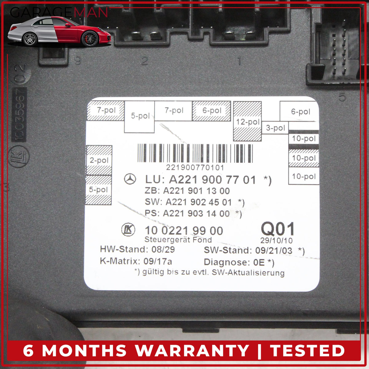 2007-2013 Mercedes W221 S400 Rear Left or Right Door Control Module Unit OEM