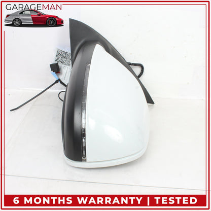 2010-2015 Audi Q7 Left Side Door Heated Rear View Mirror w/ Blind Spot White OEM