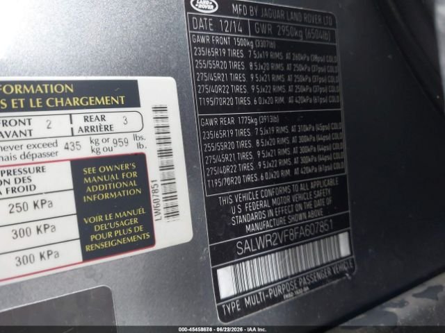 Parting Out- 2015 Land Rover Range Rover Sport L494- __PENDING_CLAIM__