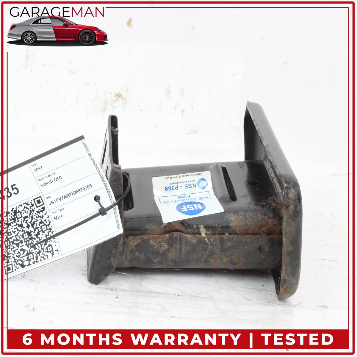 2014-2024 Infiniti Q50 V37 Front Left Side Bumper Reinforcement Bracket OEM