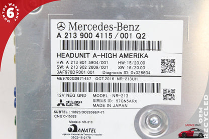 17-19 Mercedes-Benz E400 W213 Wagon Head Unit Navigation Command CD Audio 2139004115