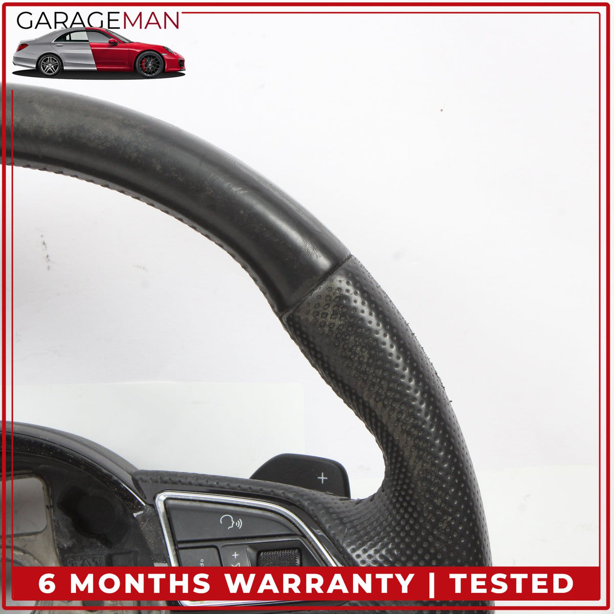 2012-2015 Audi Q7 Front Left Steering Wheel w/ Paddle Shifters 4L0419091AS OEM