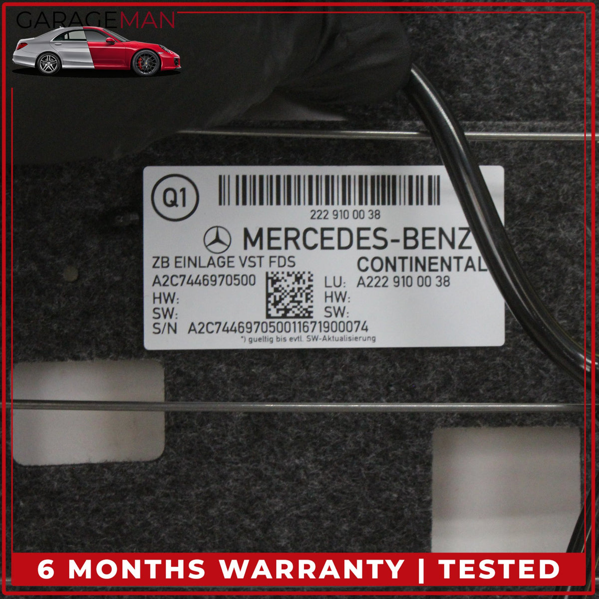 2014-2017 Mercedes W222 S550e Front Left or Right Top Seat Bladder Bolster OEM