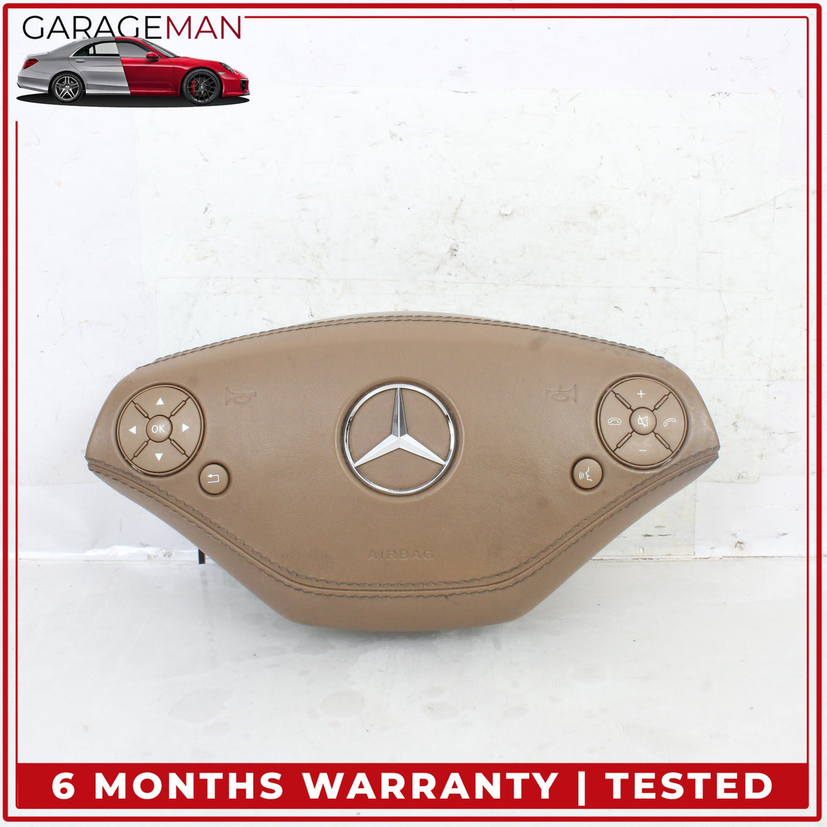 2010-2014 Mercedes W221 S550 Front Left Side Steering Wheel Airbag Brown OEM