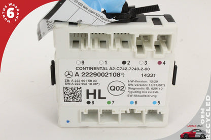 2015-2019 Mercedes W205 C300 C350e Rear Left Door Control Module 2229002108 OEM