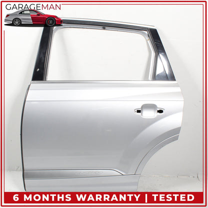 2017-2019 Audi Q7 Rear Left Driver Side Door Shell Florett Silver Metallic OEM