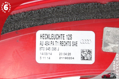 2013-2017 Audi RS5 S5 Rear Right Passenger Side Outer Tail Light 8T0945096J OEM