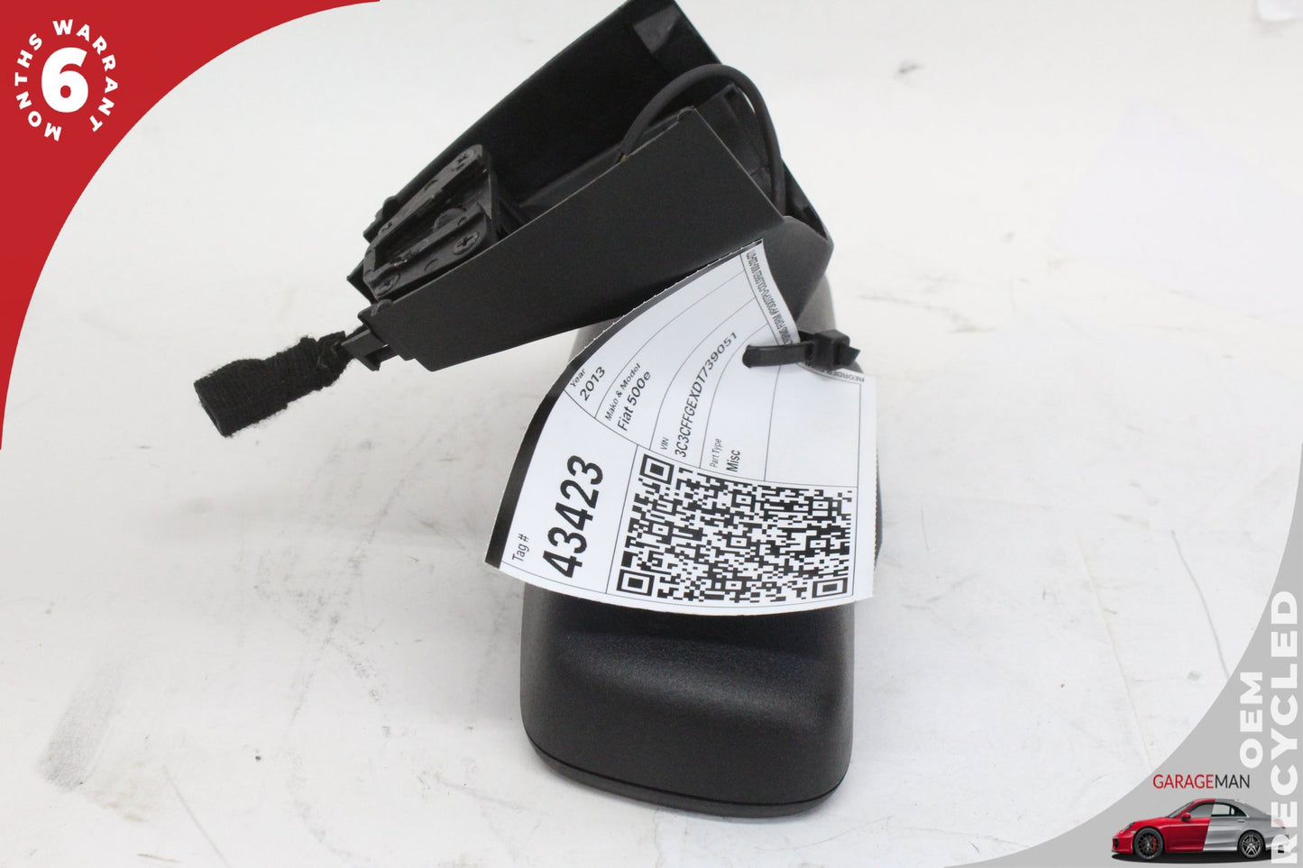 2012-2017 Fiat 500e Top Upper Rear View Mirror Black 34949799 OEM