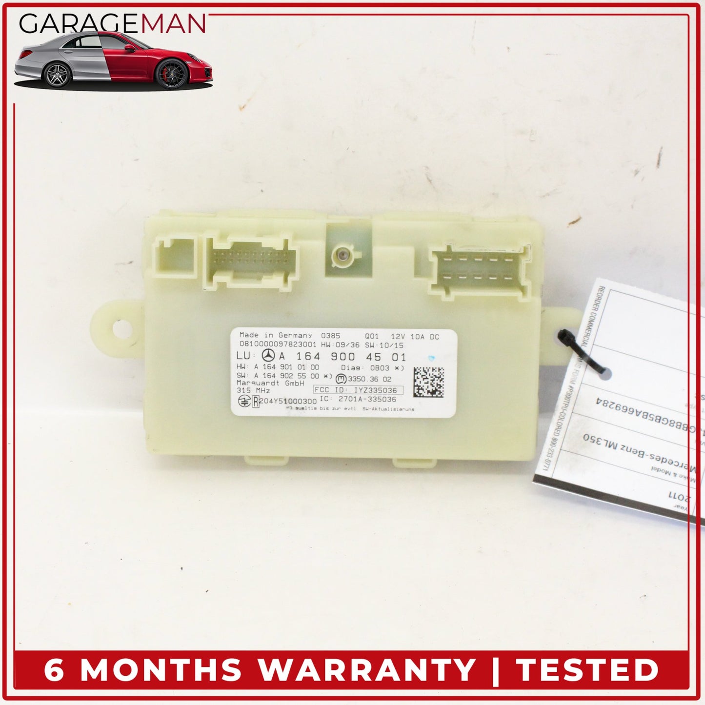 2011-2013 Mercedes W164 ML350 Keyless Go Entry Control Module 1649004501 OEM
