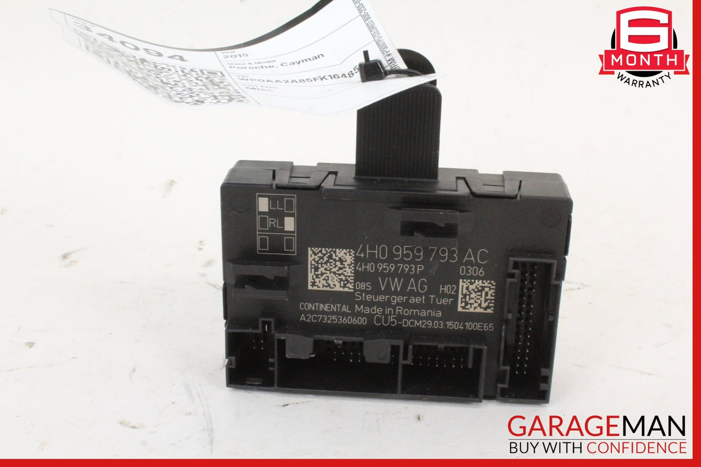 2013-2024 Porsche Cayman 981 Front Left Side Door Control Module 4H0959793AC OEM