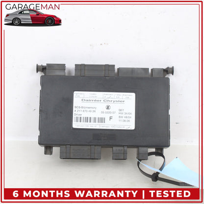 2003-2012 Mercedes W211 E350 Front Left Side Seat Control Module 2118704926 OEM