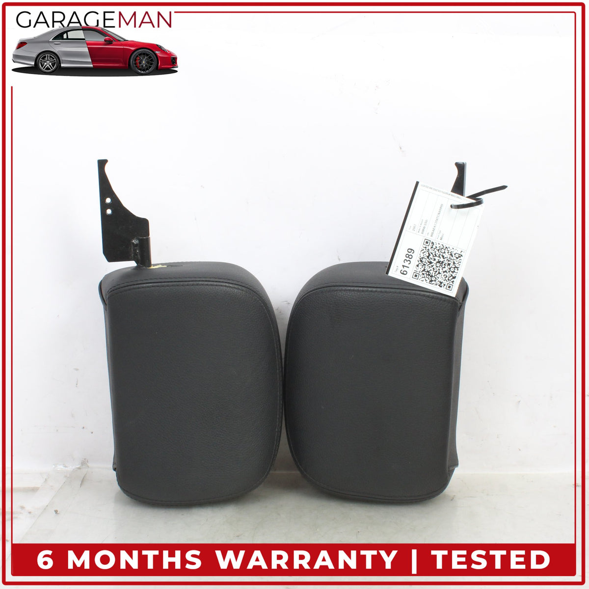 2004-2007 BMW 650i E64 RWD Front Left & Right Headrest Black OEM