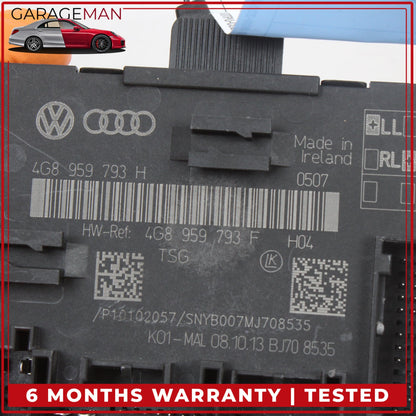 2012-2018 Audi A6 Front Left Driver Side Door Control Module Unit 4G8959793H OEM