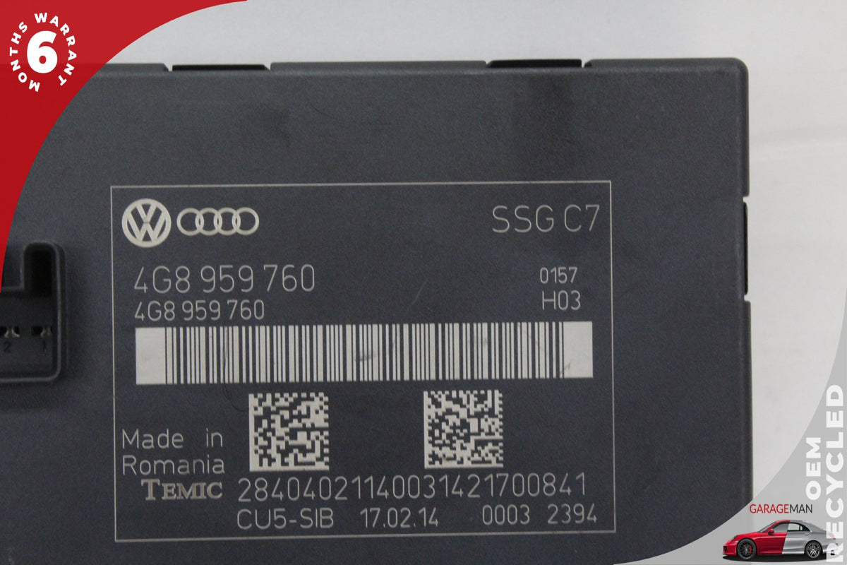 2012-2018 Audi A6 Sedan Front Left Seat Control Module 4G8959760A OEM