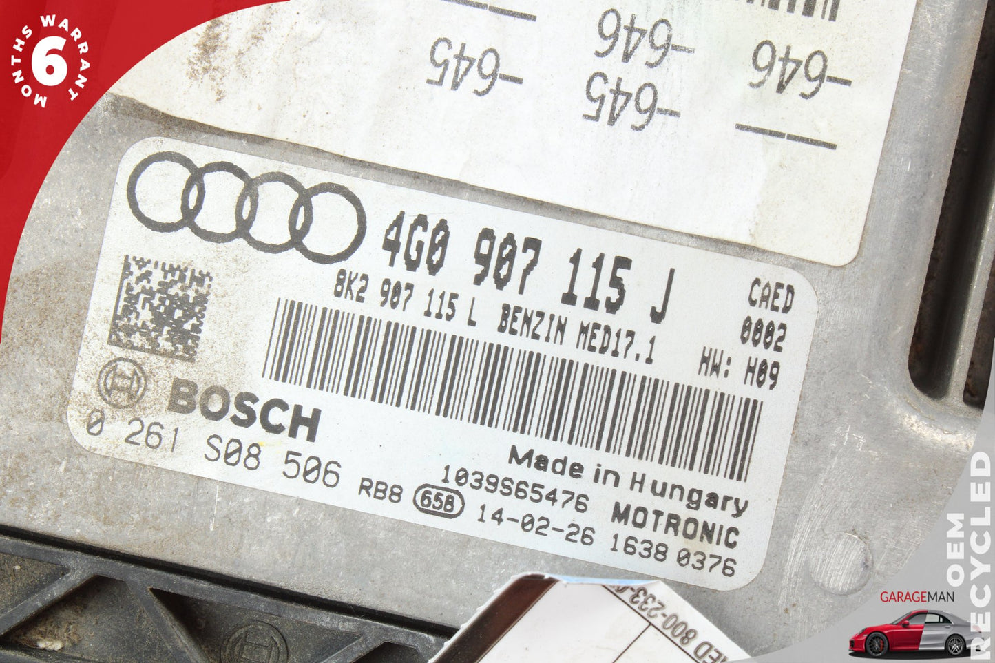 2012-2018 Audi A6 A7 2.0L Engine Control Module Unit ECU ECM 4G0907115J OEM