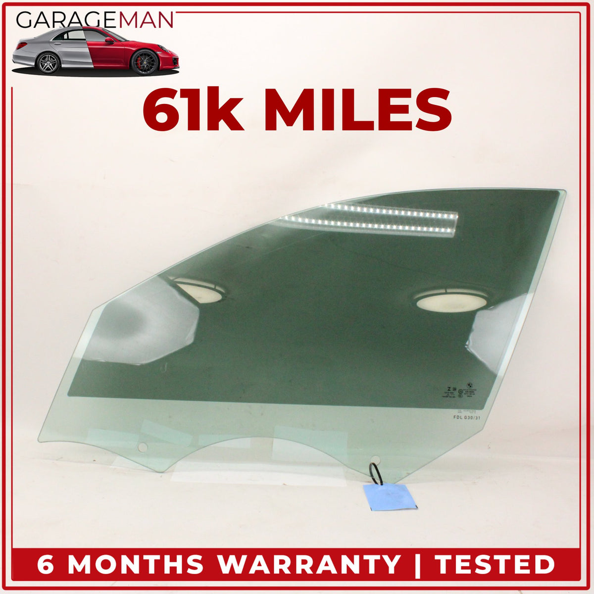 2017-2023 BMW 530e 540i M550i G30 Front Left Driver Side Door Window Glass OEM