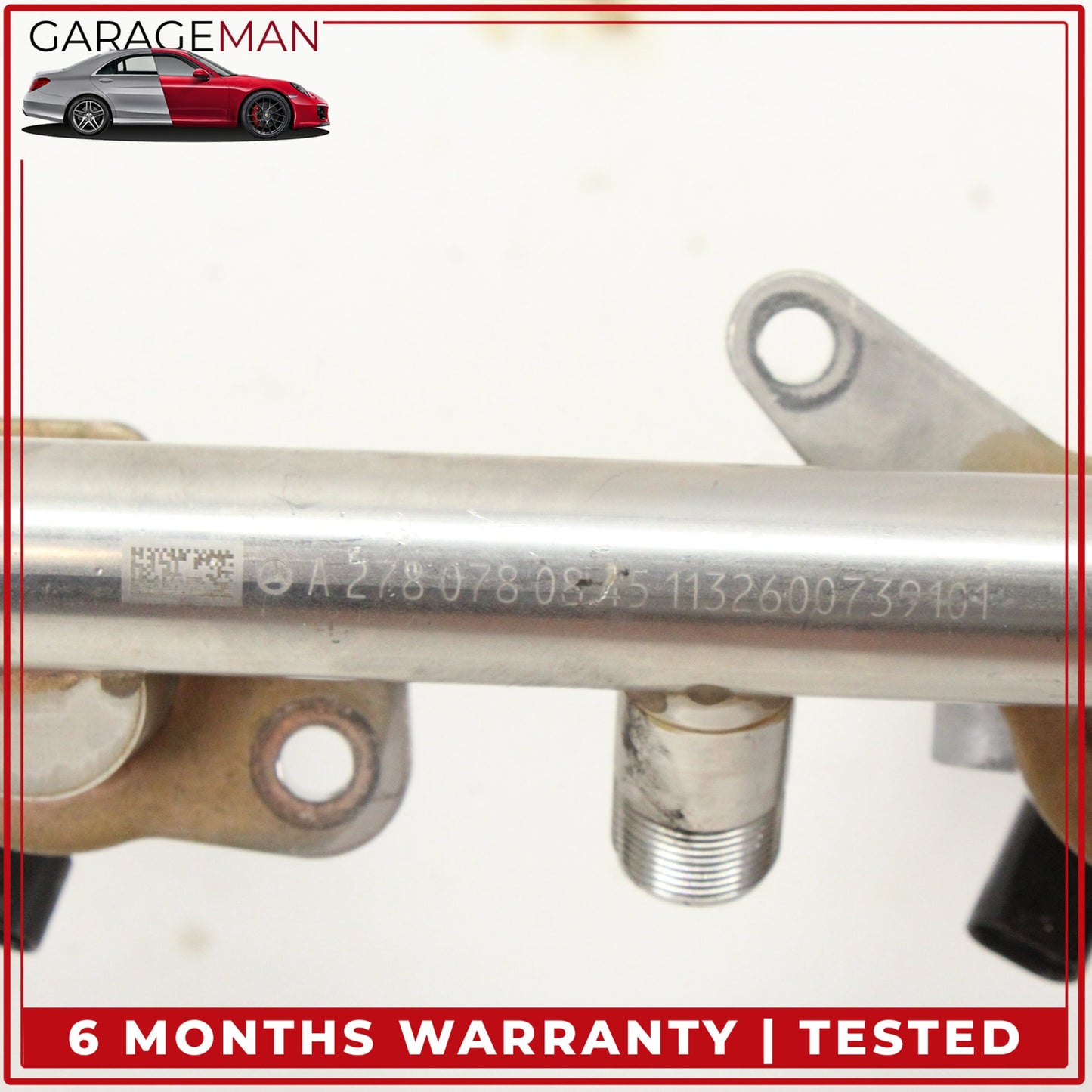 2011-2018 Mercedes W216 CL550 Fuel Injection Rail Line w/ Injectors Left Side
