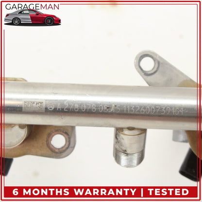 2011-2018 Mercedes W216 CL550 Fuel Injection Rail Line w/ Injectors Left Side