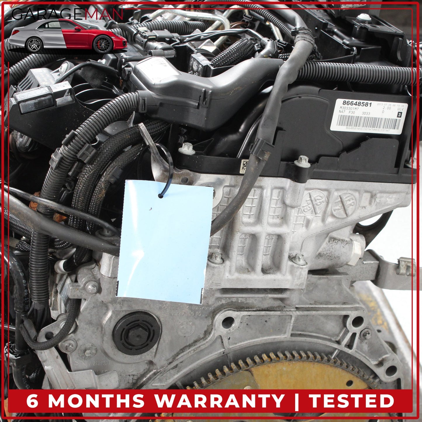 2014-2018 BMW 328d RWD 2.0L Diesel Engine Motor Assembly N47D20O1 mileage 140k